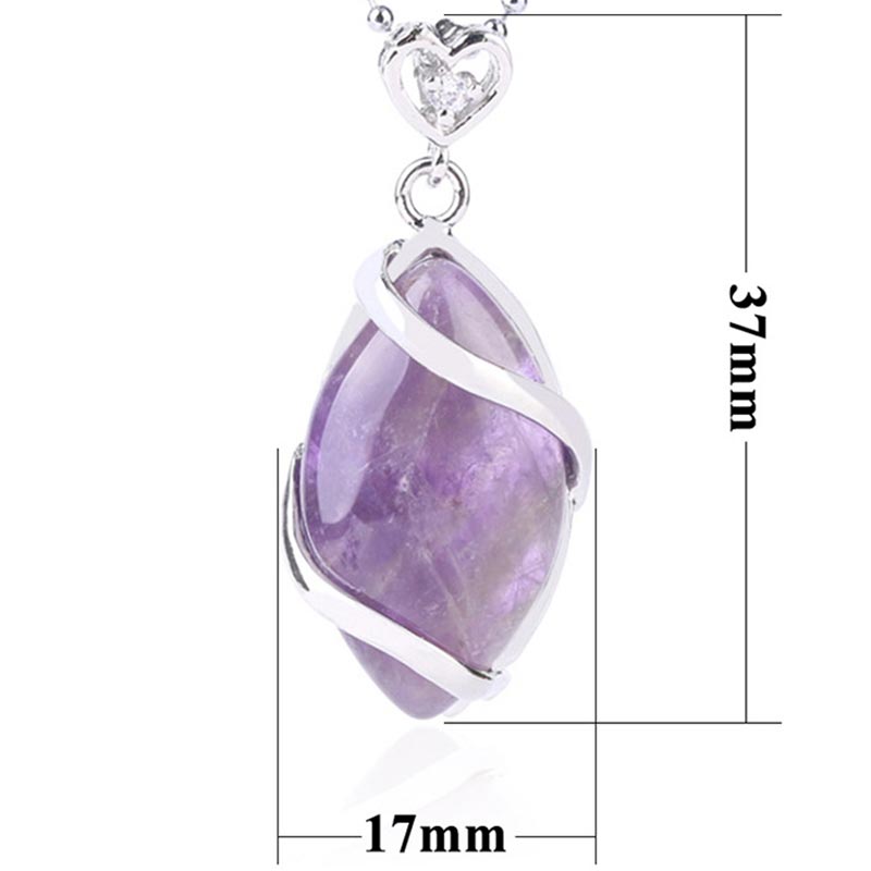 Nimara Ritual Marquise Pattern Natural Crystal Stone Charm Necklace Pendant