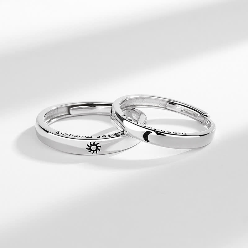 Nimara Ritual 925 Sterling Silver Sun Moon Protection Adjustable Couple Ring