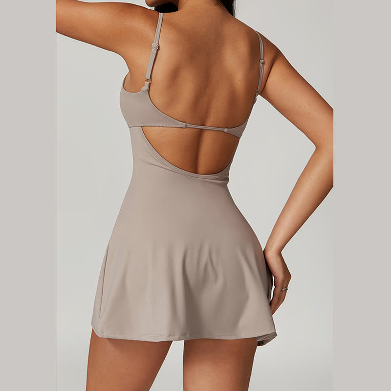 Nimara Ritual Solid Backless Tennis Yoga Women Sports Dress