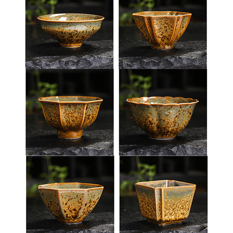 Nimara Ritual Colorful Brown Ceramic Teacup Kung Fu Tea Cup Bowl