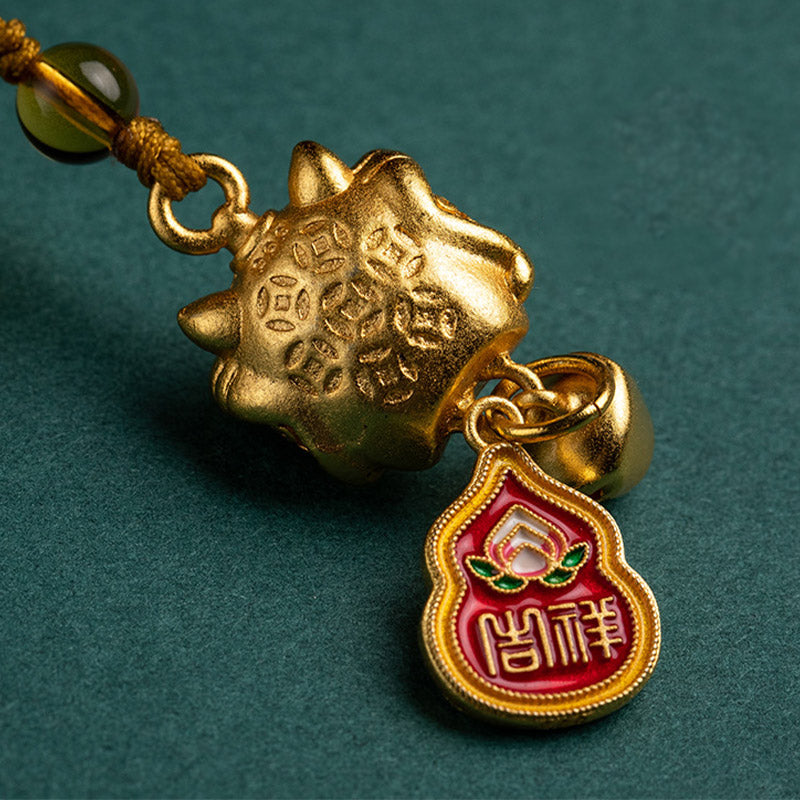 Nimara Ritual Dancing Lion Auspicious Ruyi Safe Peace Rich Copper Wealth Phone Hanging Decoration