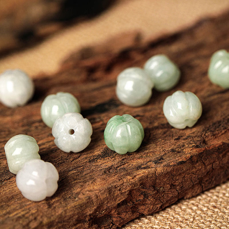 Nimara Ritual White Jade Peace Buckle Pumpkin Bead Luck Blessing Braided Bracelet