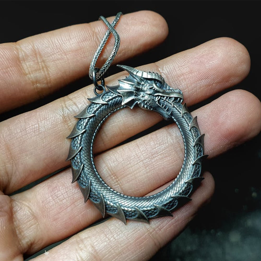 Nimara Ritual Pure Tin Dragon Snake Protection Necklace Pendant