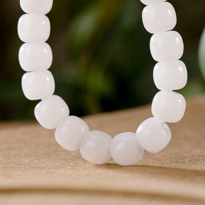 Nimara Ritual Hetian White Jade Happiness Blessing Bracelet