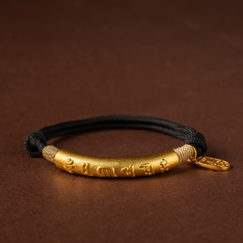 Nimara Ritual 999 Sterling Silver Tibet Handmade Om Mani Padme Hum Fu Character TopRank Character Luck Braided Bracelet