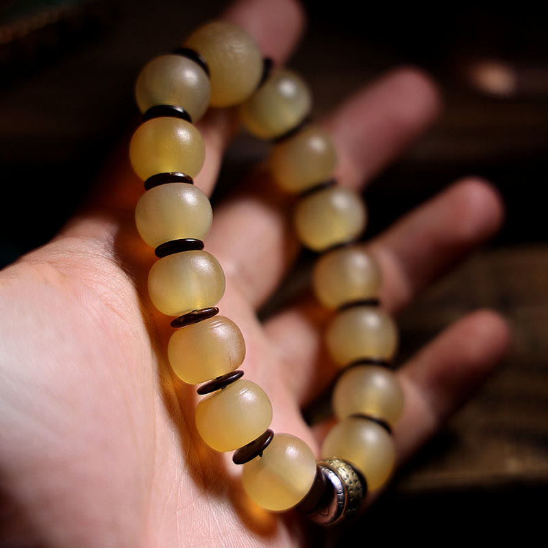 Nimara Ritual Handmade Tibetan Sheep Horn Om Mani Padme Hum Auspiciousness Bracelet