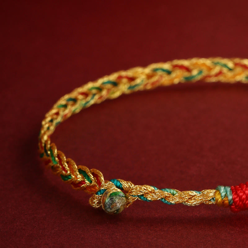 Nimara Ritual Year of the Dragon Handmade Colorful Dragon Carved Success Braided Bracelet
