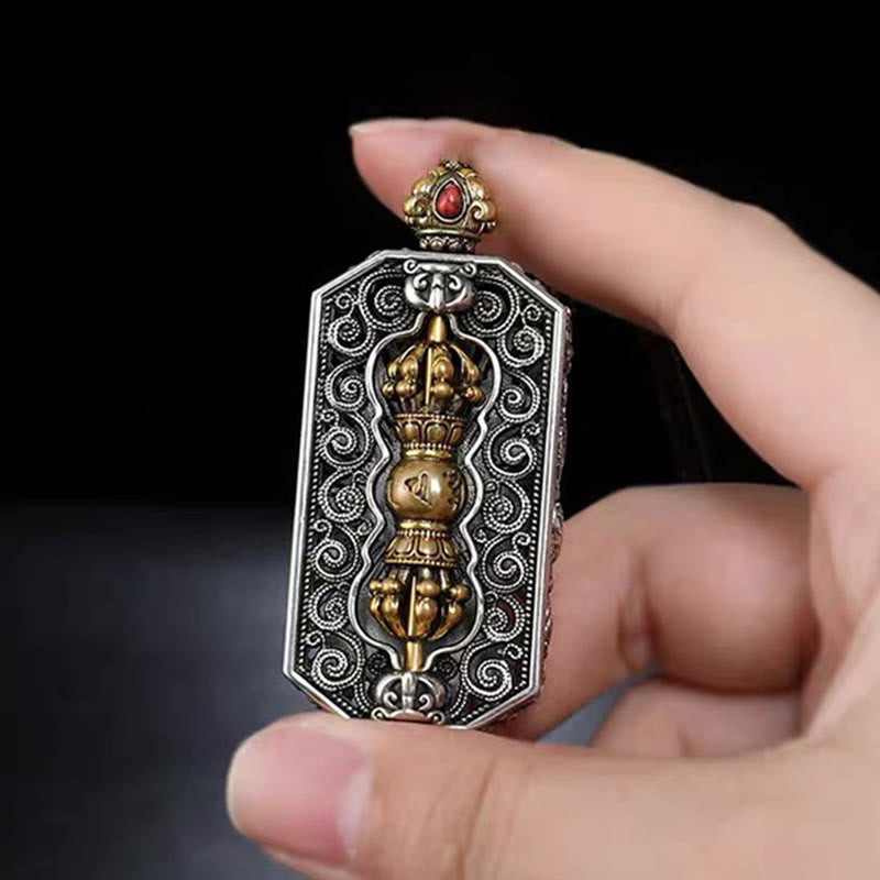 Tibetan Om Mani Padme Hum Dorje Spiritual Power Necklace Pendant