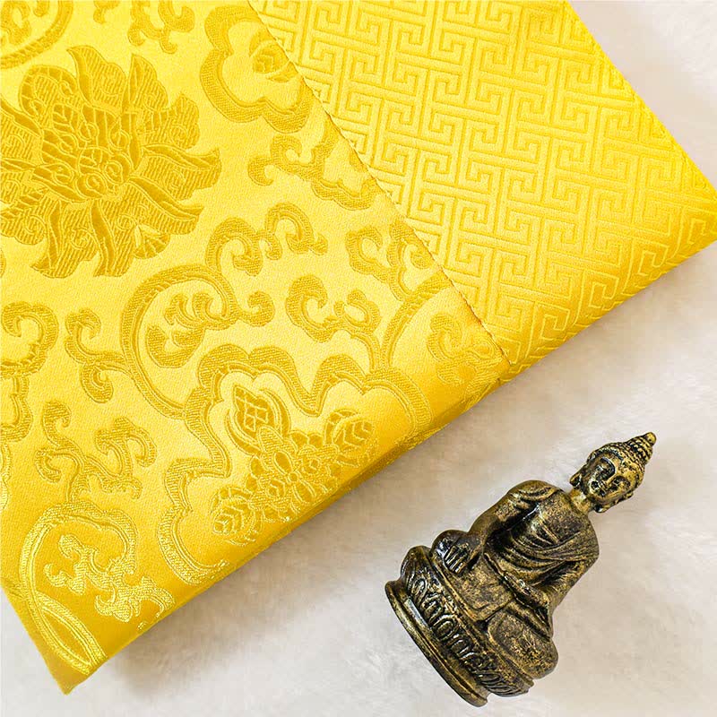 Nimara RitualPrayer Altar Flower Dragon Pattern Tibetan Auspicious Symbols Jacquard Mat