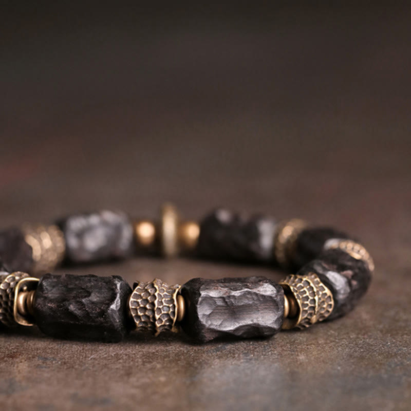 Nimara Ritual Tibetan Ebony Wood Copper Calm Peace Bracelet