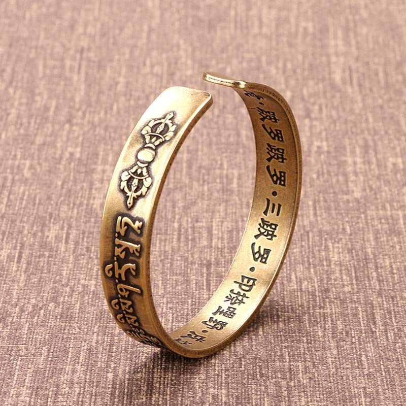 Nimara Ritual Tibetan MahApratisarA Mantra Sanskrit Copper Brass Healing Bracelet Bangle