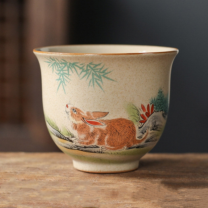 Nimara Ritual 12 Chinese Zodiac Ceramic Teacup Kung Fu Tea Cup 130ml