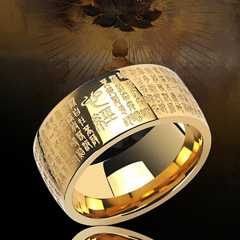 Nimara Ritual FengShui Buddhism Ancient Heart Sutra Lucky Ring