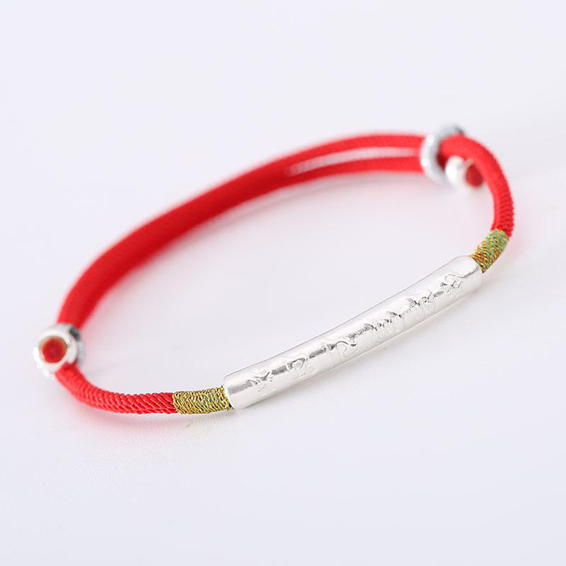 Nimara Ritual Tibetan Buddhist Handmade Mani Mantra Lucky Red String Bracelet