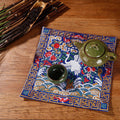 Nimara Ritual Crane Phoenix Dragon Kirin Embroidered Cup Mat Pad Tea Cup Coaster Square Kung Fu Tea Mat
