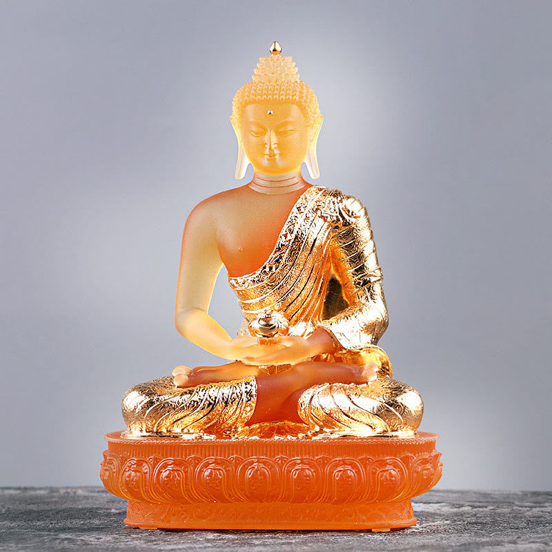 Nimara Ritual Buddha Handmade Figurine Liuli Art Piece Serenity Statue Home Offering Decoration