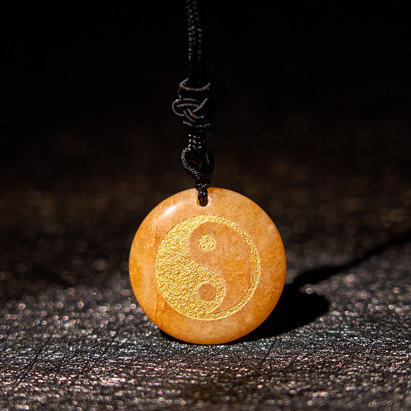 Nimara Ritual Various Crystal Amethyst Tiger Eye Green Aventurine Yin Yang Spiritual Necklace Pendant