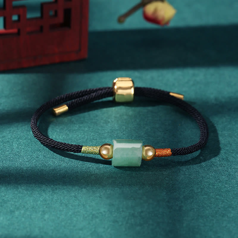 Nimara Ritual Tibet Handmade Green Aventurine Red Stone Malachite Luck Protection Braided Rope Bracelet
