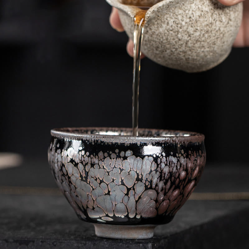 Nimara Ritual Handmade Cherry Blossoms Sakura Design Chinese Jianzhan Ceramic Teacup Kung Fu Tea Cup
