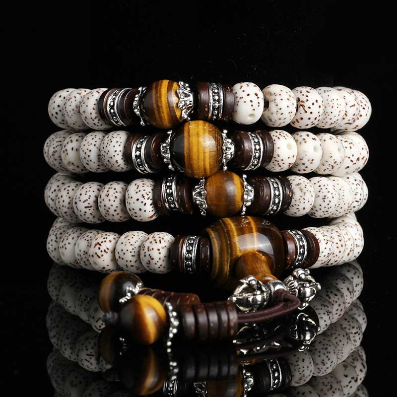 Nimara Ritual Handmade Tibetan Tiger Eye Bodhi Seed Peace Bracelet