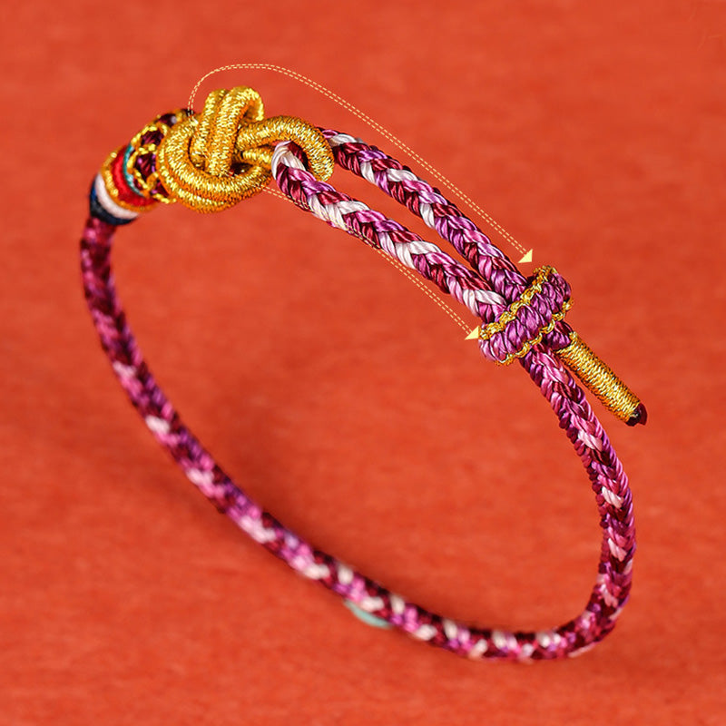 Nimara Ritual Handmade Dunhuang Colorful Rope Protection Braid String Bracelet