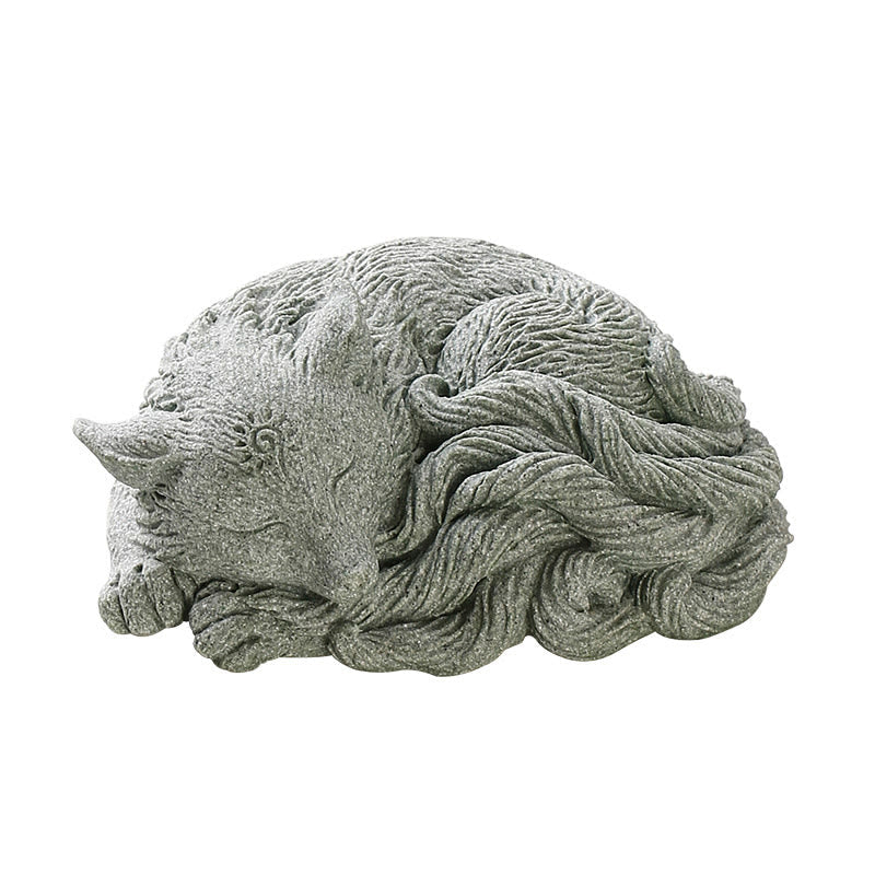 Nimara Ritual Small Nine Tailed Fox Protection Home Tea Pet Figurine Decoration