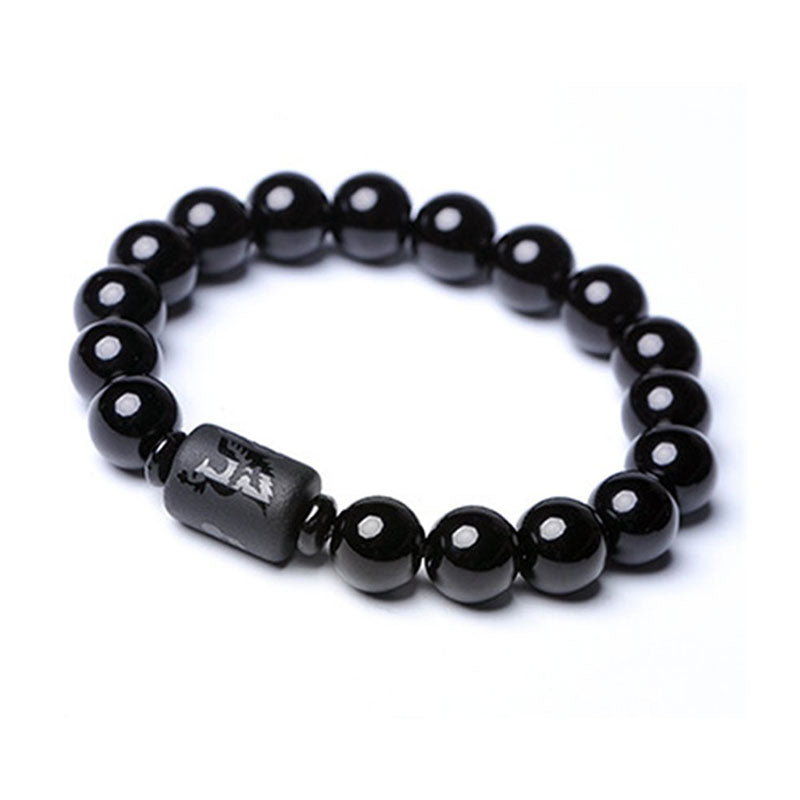 Nimara Ritual Soul Cleansing Black Obsidian Phoenix Dragon Bracelet