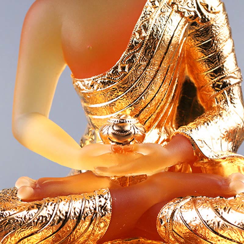 Nimara Ritual Buddha Handmade Figurine Liuli Art Piece Serenity Statue Home Offering Decoration