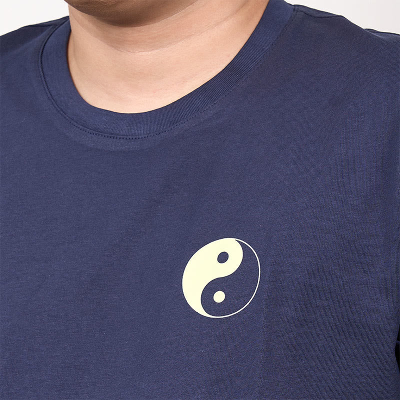 Nimara Ritual Men's Summer Round Neck Short Sleeve Yin Yang Cotton T-Shirt