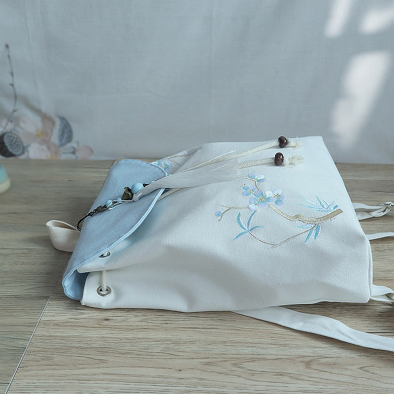 Nimara Ritual Handmade Embroidered Large Capacity Canvas Backpack