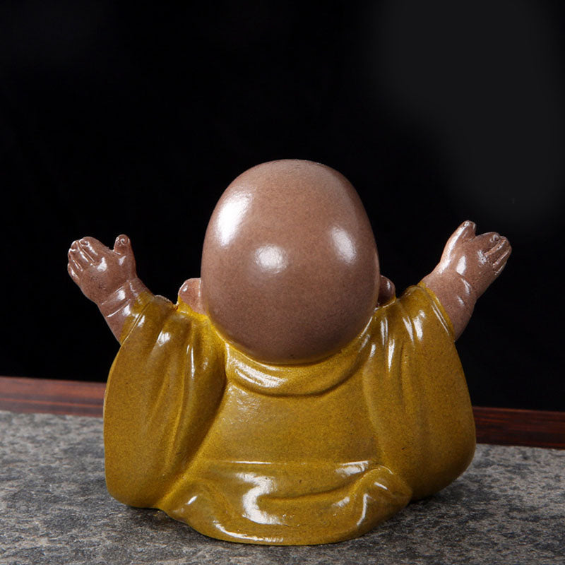Nimara Ritual Color Changing Laughing Buddha Resin Tea Pet Wealth Home Figurine Decoration