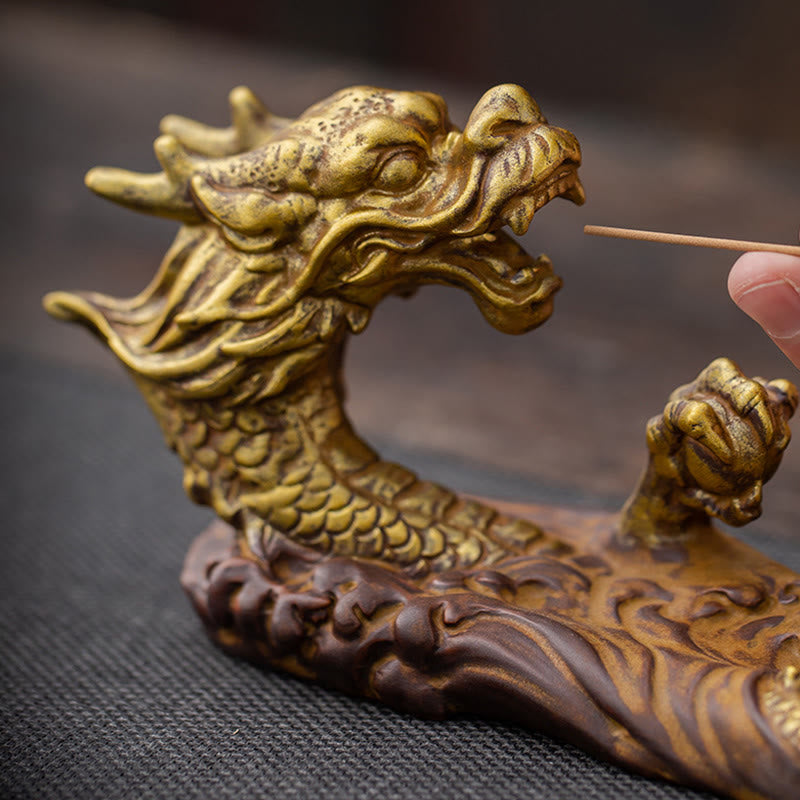Nimara Ritual Dragon Protection Ceramic Stick Incense Burner Decoration