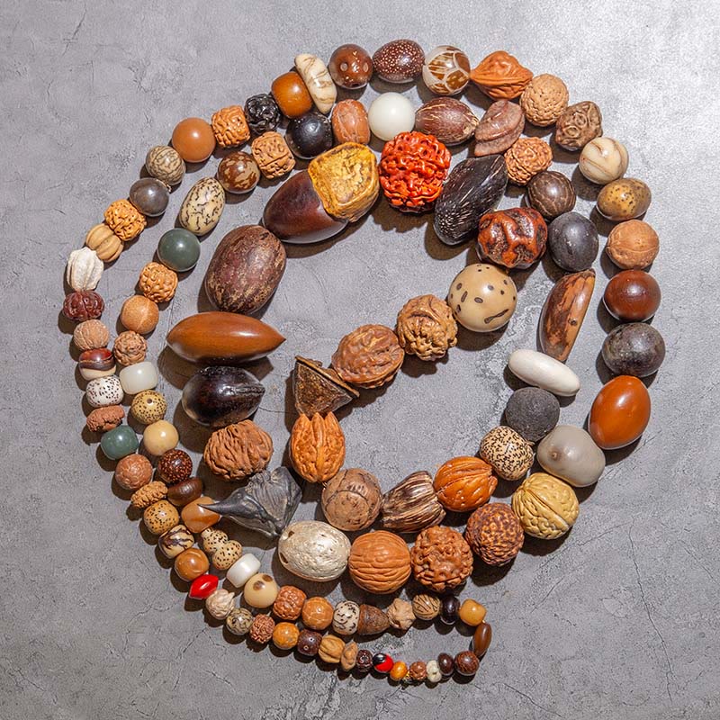 Nimara Ritual 108 Mala Beads Bodhi Seed Luck Wealth Bracelet Wrist Mala