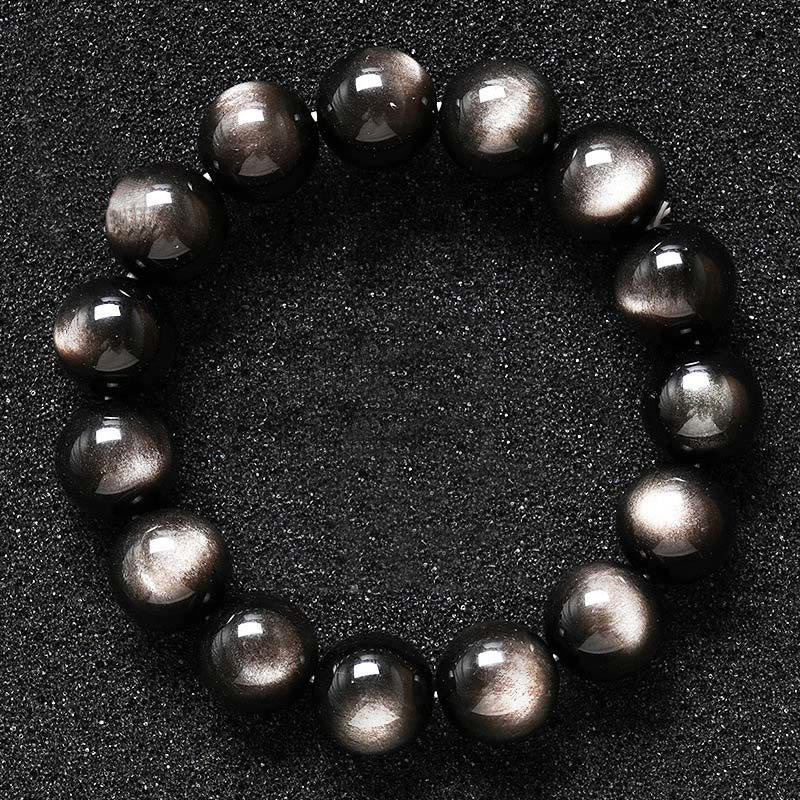 Nimara Ritual Natural Silver Sheen Obsidian Soothing Protection Bracelet