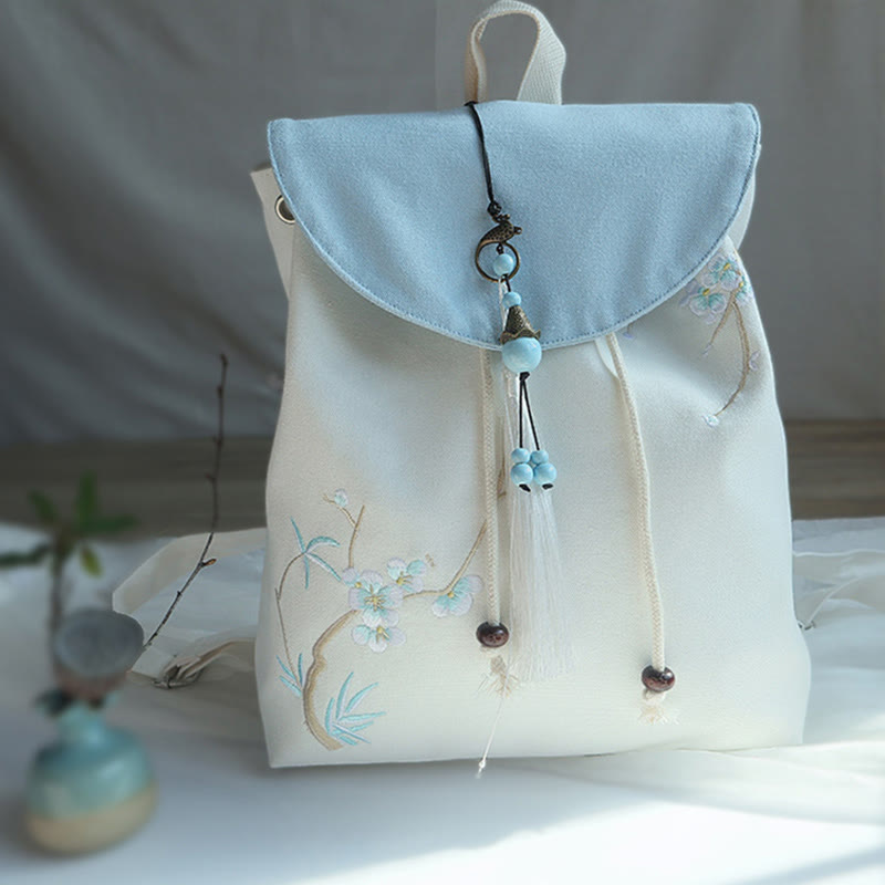 Nimara Ritual Handmade Embroidered Large Capacity Canvas Backpack