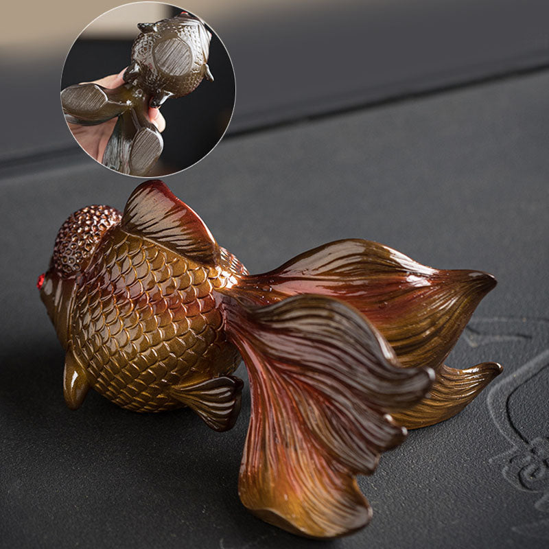 Nimara Ritual Color Changing Koi Fish Resin Tea Pet Wealth Home Figurine Decoration
