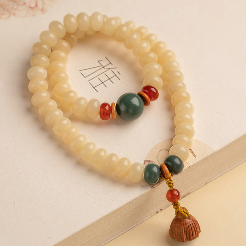 Nimara Ritual Bodhi Seed Lotus Pod Charm Peace Double Wrap Bracelet