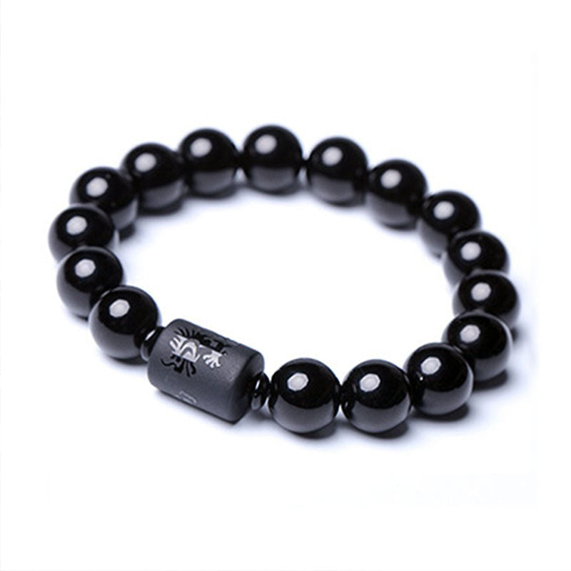 Nimara Ritual Soul Cleansing Black Obsidian Phoenix Dragon Bracelet