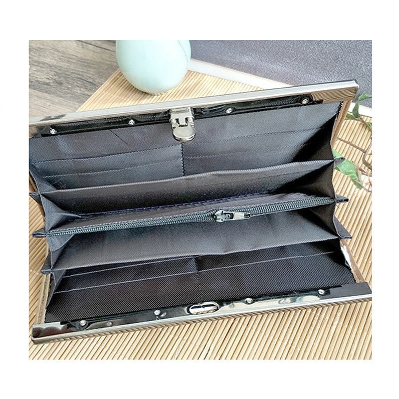 Nimara Ritual Flower Plum Peach Blossom Bamboo Double-sided Embroidery Large Capacity Cash Holder Wallet Shopping Purse