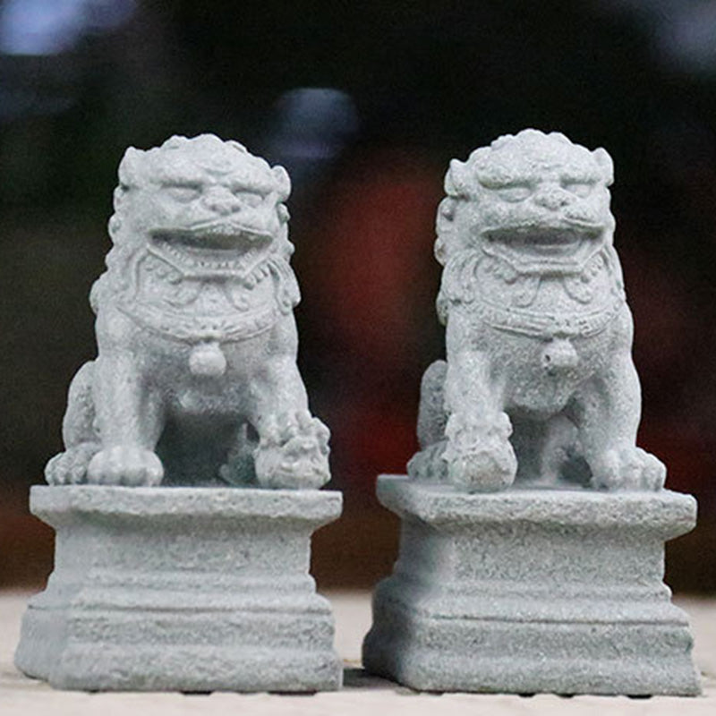 Nimara Ritual Lion Fu Foo Dogs Elephant Ward Off Evil Blessing Home Decoration