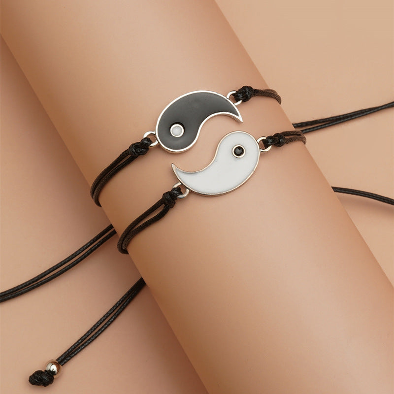 Nimara Ritual 2pcs Yin Yang Hematite Couple Bracelet
