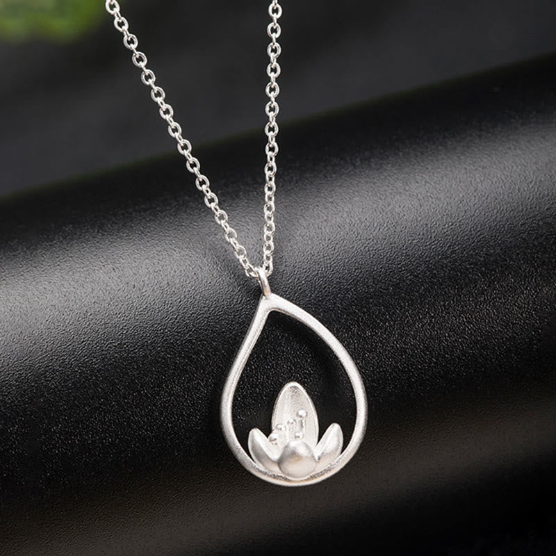 Nimara Ritual 925 Sterling Silver Lotus Flower Floral Enlightenment Necklace Pendant
