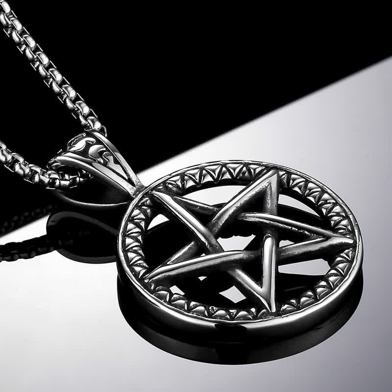 Nimara Ritual Pentagram Titanium Steel Balance Necklace Pendant