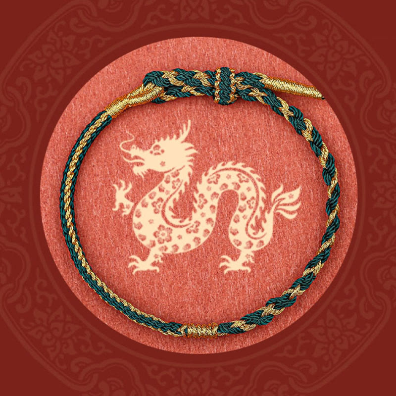 Nimara Ritual Handmade Chinese Zodiac Rabbit Rooster Rat Horse Dragon Protection Braid String Bracelet