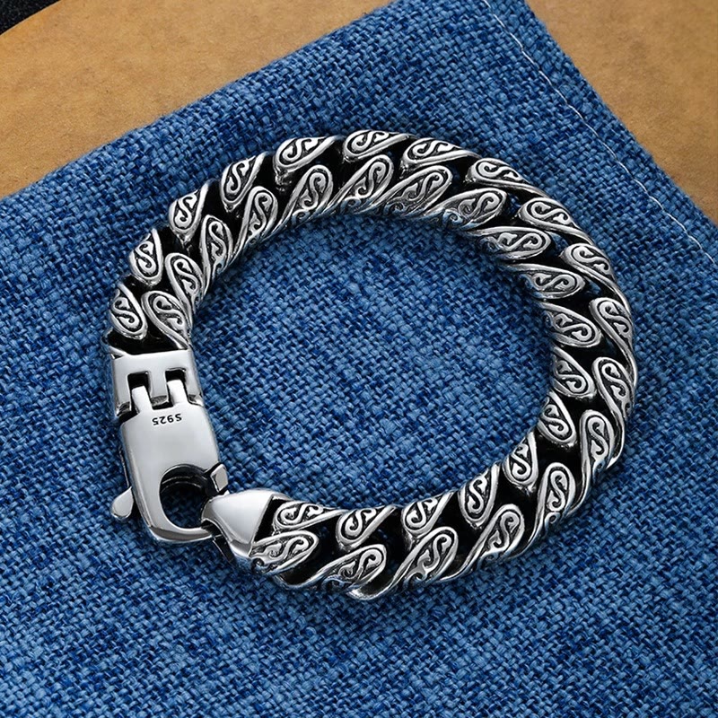 Nimara Ritual Vintage Tang Dynasty Flower Design Carved Luck Bracelet