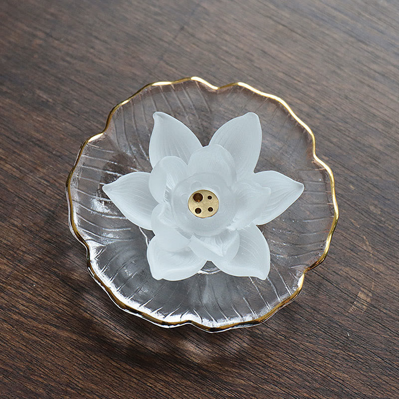 Nimara Ritual Mini Lotus Liuli Crystal Healing Meditation Stick Incense Burner