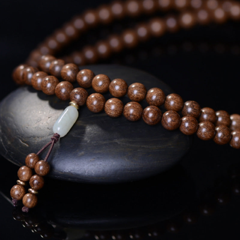 Nimara Ritual 108 Mala Beads Rosewood Jade Calm Bracelet