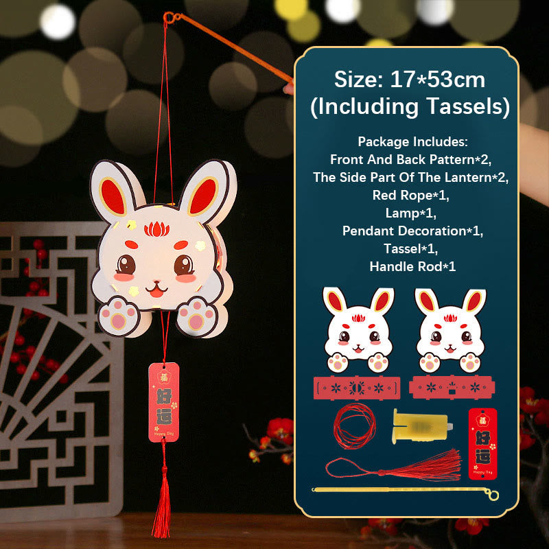 Nimara Ritual DIY Good Luck Cute Rabbit Paper Lantern Lamp Mid-Autumn Festival Lantern Decoration