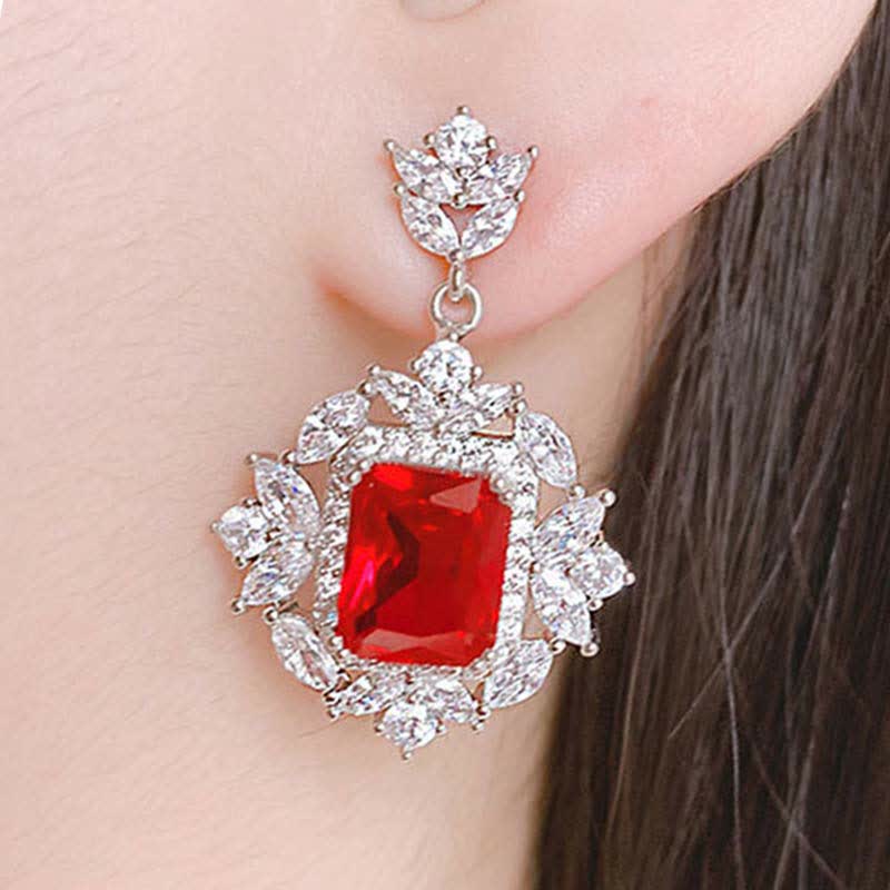 Nimara Ritual Emerald Crystal Red Corundum Confidence Courage Ring Earrings Necklace Pendant