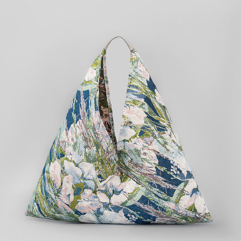 Nimara Ritual Flowers Letters Butterfly Geometry Print Underarm Triangle Shoulder Bag